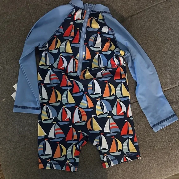 Little Me Nautical Sailboat Swimsuit - Picture 3 of 3